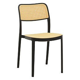Καρέκλα Westley pakoworld pp φυσικό-μαύρο 55x47x81εκ