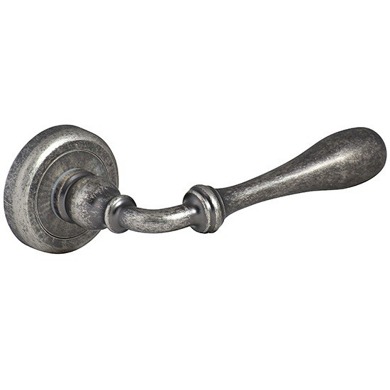 Roline Κ370 Πόμολο Πόρτας με Ροζέτα από Ορείχαλκο Old Silver Φ50x114mm
