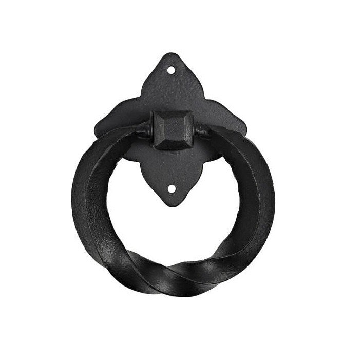 Roline Κ323 Κρίκος Εξώπορτας από Μέταλλο Μαύρος Φ145mm