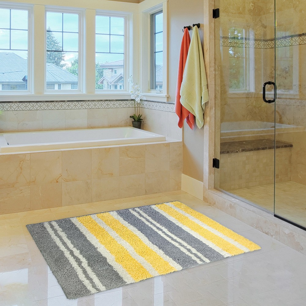 ΠΑΤΑΚΙ ΜΠΑΝΙΟΥ HORIZON LINES ΚΙΤΡΙΝΟ 60X90