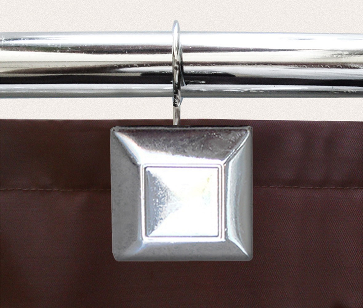 ΚΡΙΚΟΙ ΚΟΥΡΤΙΝΑΣ ΜΠΑΝΙΟΥ SQUARE CHROME