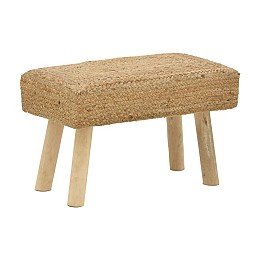 Σκαμπό Iolion Inart φυσικό ξύλο-γιούτα 60x30x40εκ