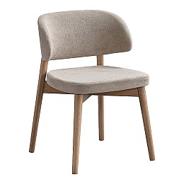 Καρέκλα Siena pakoworld rubberwood σε φυσική-εκρού απόχρωση 48x50x81εκ
