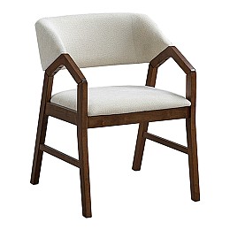 Πολυθρόνα Livia pakoworld rubberwood σε καρυδί-εκρού απόχρωση 47.5x54.5x78εκ
