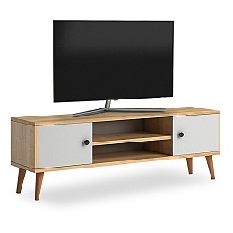 Έπιπλο τηλεόρασης Parma Megapap από μελαμίνη χρώμα white - oak 120x30x40εκ.