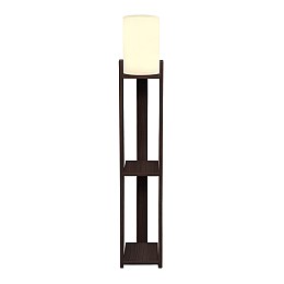 Φωτιστικό δαπέδου Verma I Megapap E27 Mdf/ύφασμα Pvc χρώμα wenge - κρεμ 18,5x18,5x142εκ.