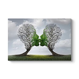 Πίνακας σε καμβά "Trees Growing With Love" Megapap ψηφιακής εκτύπωσης 100x70x3εκ.
