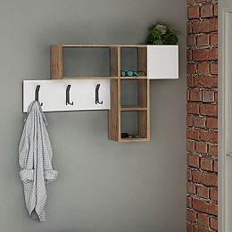 Κρεμάστρα τοίχου Game Megapap χρώμα φυσικό οξιάς - λευκό 99,5x15x61εκ.