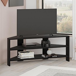 Έπιπλο τηλεόρασης γωνιακό Thales Megapap χρώμα black wood 110x36x45εκ.
