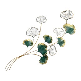 Διακοσμητικό τοίχου Flower Megapap μεταλλικό χρώμα χρυσό - πράσινο 120x100εκ.