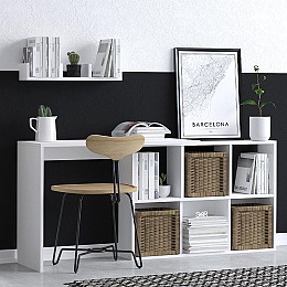 Γραφείο εργασίας Blake Megapap χρώμα λευκό 145x45x74εκ.