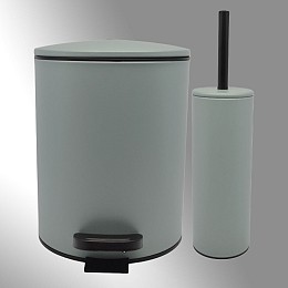 ΣΕΤ ΚΑΔΟΣ ΜΠΑΝΙΟΥ INOX MINT ΜΕ ΠΙΓΚΑΛ SOFT CLOSE 8396 5LT 8397-8398
