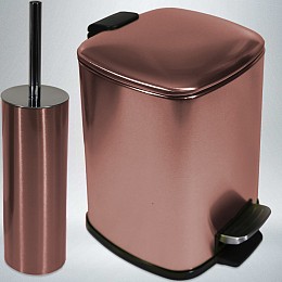 ΣΕΤ ΚΑΔΟΣ ΜΠΑΝΙΟΥ SOFT CLOSE 5L ΚΑΙ ΠΙΓΚΑΛ SL1059 ΡΟΖ ΧΡΥΣΟ 200347-200351