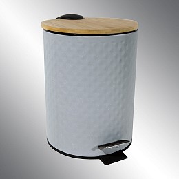 ΚΑΔΟΣ ΜΠΑΝΙΟΥ 5LT ΓΚΡΙ ΜΕ ΜΠΑΜΠΟΥ SL1057 INOX