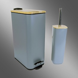 ΣΕΤ ΚΑΔΟΣ ΜΠΑΝΙΟΥ SOFT CLOSE 7LΤ ΚΑΙ ΠΙΓΚΑΛ SL1061 MΠΑΜΠΟΥ ΓΚΡΙ