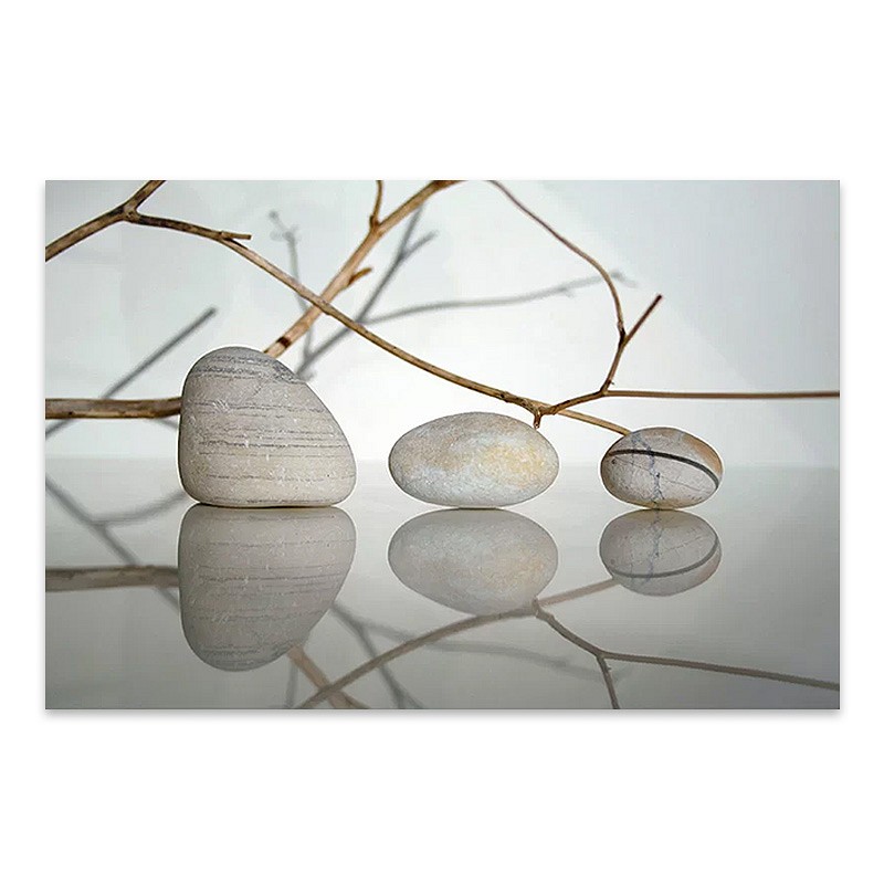 Πίνακας σε καμβά \"Stones and Branches\" Megapap ψηφιακής εκτύπωσης 90x60x3εκ.