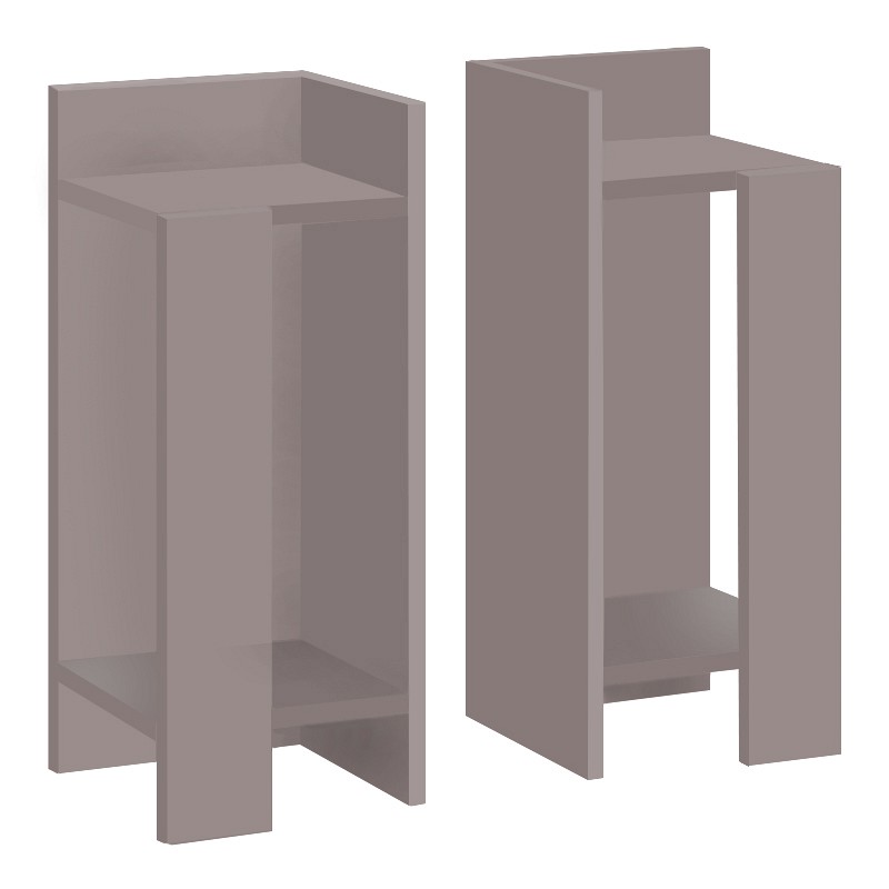 Κομοδίνο Elos Megapap σετ 2 τεμαχίων χρώμα ανοιχτή μόκα 25x27x60εκ.