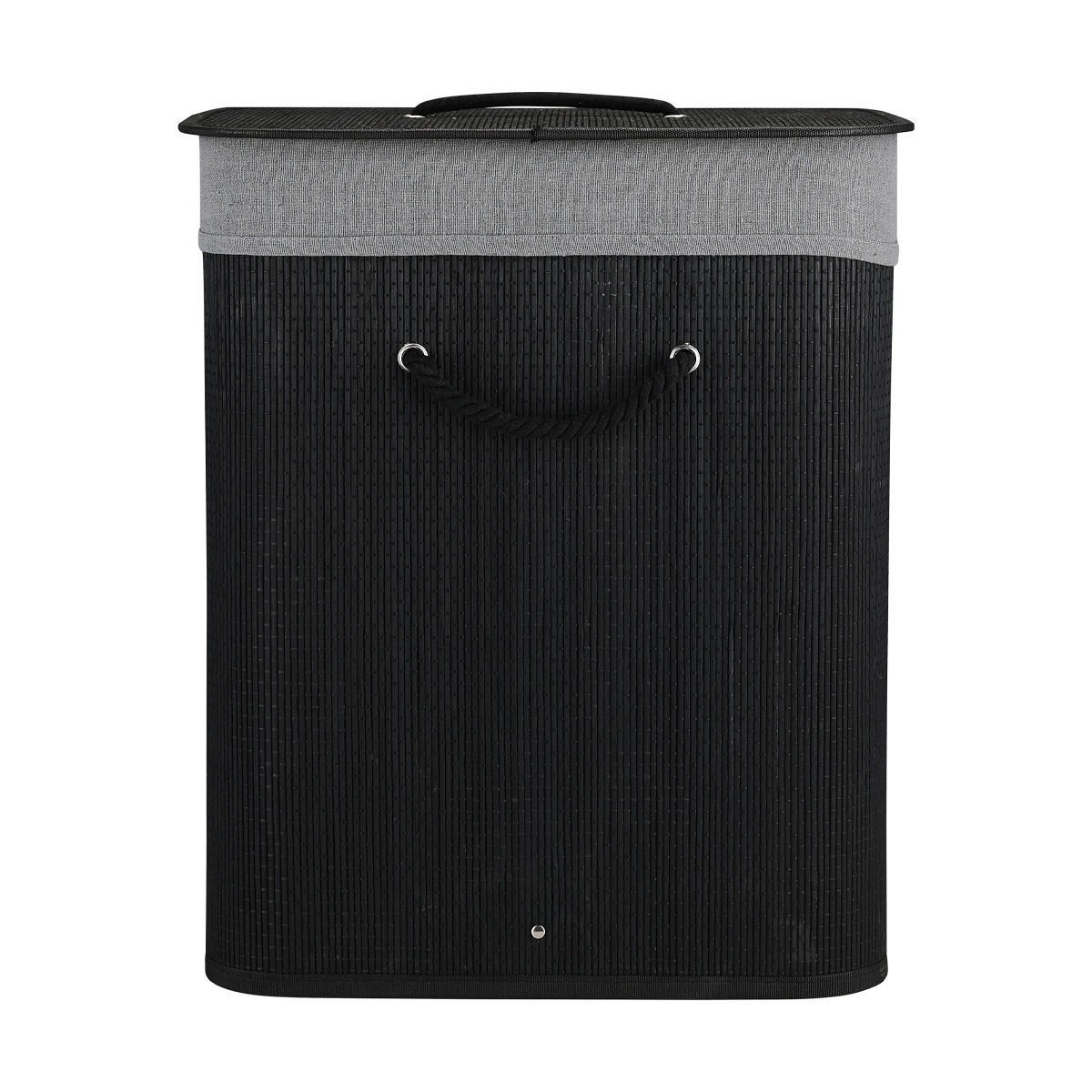 ESTIA ΚΑΛΑΘΙ ΑΠΛΥΤΩΝ BAMBOO ESSENTIALS 60LT ΠΤΥΣΣΟΜΕΝΟ ΟΡΘΟΓΩΝΙΟ ΜΑΥΡΟ ΝΕΑ ΠΛΕΞΗ