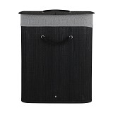 ESTIA ΚΑΛΑΘΙ ΑΠΛΥΤΩΝ BAMBOO ESSENTIALS 60LT ΠΤΥΣΣΟΜΕΝΟ ΟΡΘΟΓΩΝΙΟ ΜΑΥΡΟ ΝΕΑ ΠΛΕΞΗ