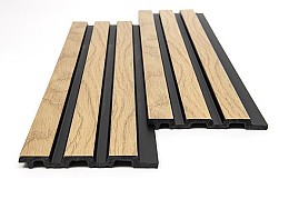 PS PANEL ΜΕ 3D ΠΗΧΑΚΙΑ F4 PIANO 12/122/2900mm NAT.OAK/BLACK NewPlan