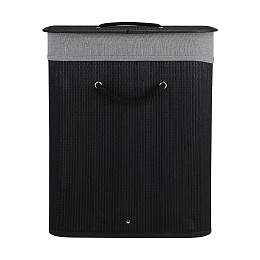 ESTIA ΚΑΛΑΘΙ ΑΠΛΥΤΩΝ BAMBOO ESSENTIALS 60LT ΠΤΥΣΣΟΜΕΝΟ ΟΡΘΟΓΩΝΙΟ ΜΑΥΡΟ ΝΕΑ ΠΛΕΞΗ