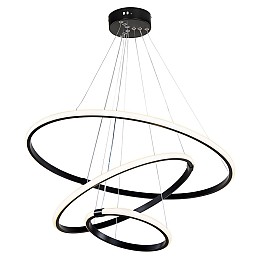 Φωτιστικό οροφής τρίφωτο PWL-1156 pakoworld LED 60-80W μαύρο Φ60x75cm