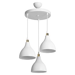 Φωτιστικό οροφής τρίφωτο Lofty pakoworld Ε27 λευκό Φ40x80εκ