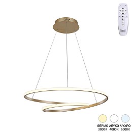 Φωτιστικό οροφής Rexon pakoworld led μέταλλο χρυσό Φ49x12εκ