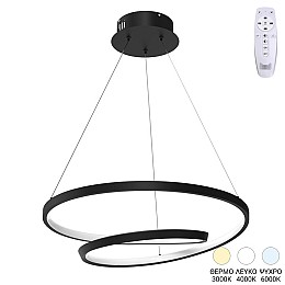 Φωτιστικό οροφής Rexon pakoworld led μέταλλο μαύρο Φ49x12εκ