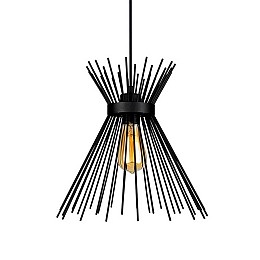 Φωτιστικό οροφής Candle I pakoworld E27 μέταλλο μαύρο Φ25x30εκ