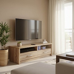 Έπιπλο τηλεόρασης Podizor pakoworld σε sonoma απόχρωση 120x45x42.5εκ