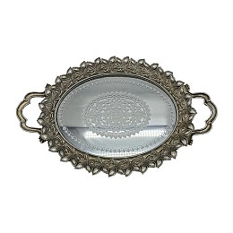 ΔΙΣΚΟΣ ΜΕ ΚΑΘΡΕΦΤΗ Fylliana Flower ΑΣΗΜΙ ΧΡΩΜΑ 40x25x4εκ sls