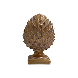 ΕΠΙΤΡΑΠΕΖΙΟ ΔΙΑΚΟΣΜΗΤΙΚΟ POLYRESIN Fylliana "Ανανάς" ΧΡΥΣΟ-ΛΕΥΚΟ ΧΡΩΜΑ 14x21εκ