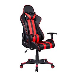 ΚΑΡΕΚΛΑ GAMING Fylliana SAR-12 ΜΑΥΡΟ-ΚΟΚΚΙΝΟ ΤΕΧΝΟΔΕΡΜΑ 64x53x135εκ