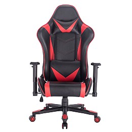 ΚΑΡΕΚΛΑ ΓΡΑΦΕΙΟΥ-GAMING Fylliana 9880 ΜΑΥΡΟ ΜΕ ΚΟΚΚΙΝΟ ΤΕΧΝΟΔΕΡΜΑ 70.5x71x128εκ