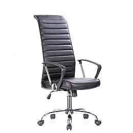 ΚΑΡΕΚΛΑ ΓΡΑΦΕΙΟΥ ΜΑΥΡΗ ΔΕΡΜΑΤΙΝΗ SP-6351-6 57x60x117-127εκ