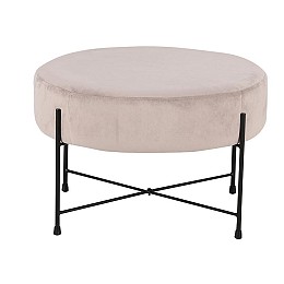 ΣΚΑΜΠΟ ΣΤΡΟΓΓΥΛΟ Fylliana 102 ΜΠΕΖ ΒΕΛΟΥΔΟ ΜΕ ΜΕΤΑΛΛΙΚΑ ΠΟΔΙΑ 60x60x40εκ