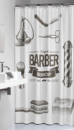 Barber 180x200 black κουρτίνα μπάνιου υφασμάτινη Sealskin