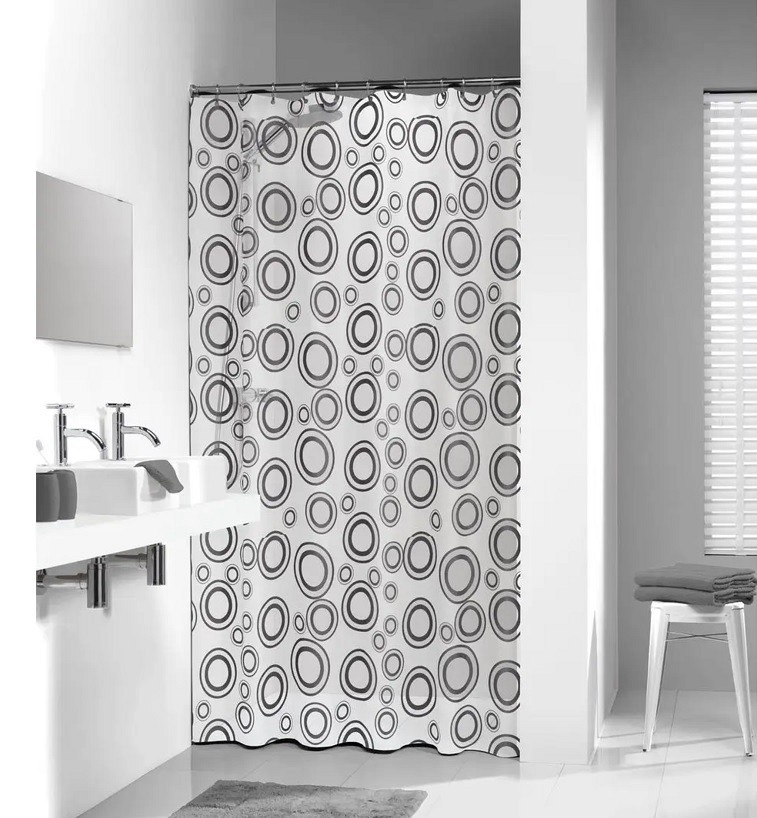 Circolo 180x200 grey Πλαστική κουρτίνα μπάνιου Sealskin