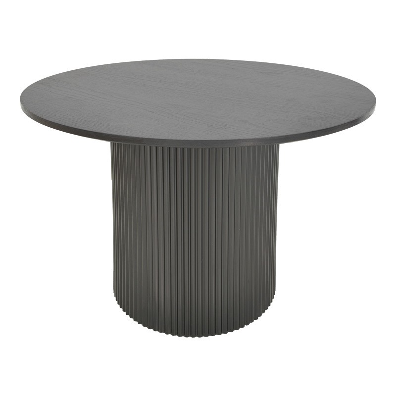 Τραπέζι Karulo pakoworld mdf σε μαύρη απόχρωση Φ120x76εκ