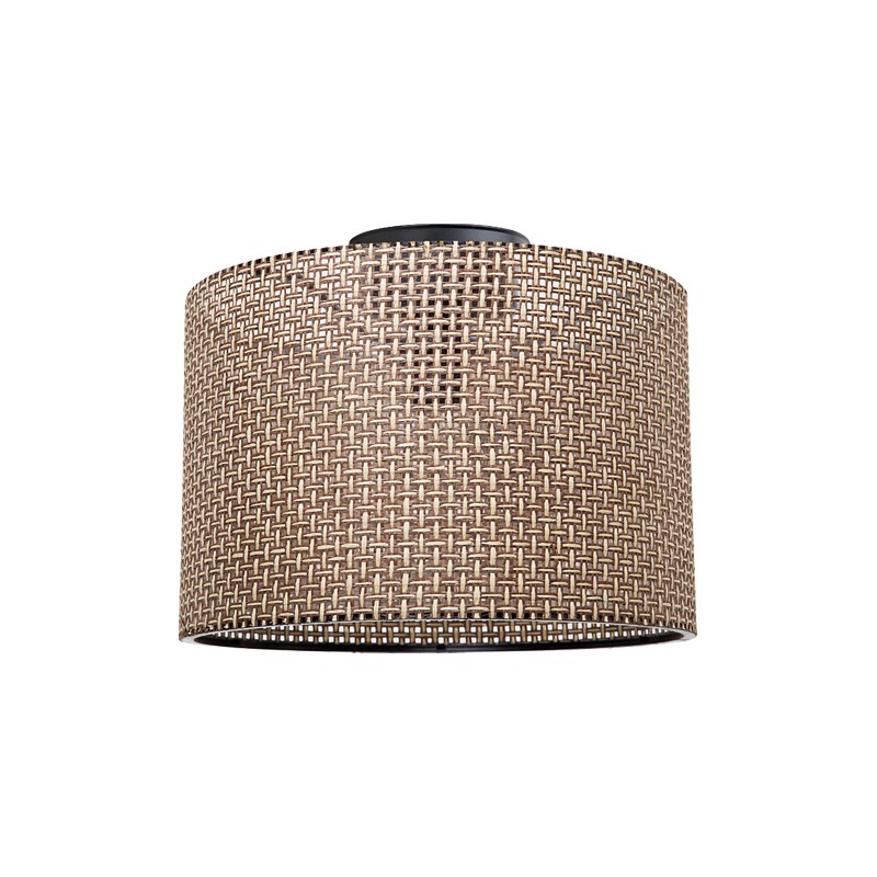 Φωτιστικό οροφής μονόφωτο Plega pakoworld pp σε καφέ απόχρωση Φ30x21εκ