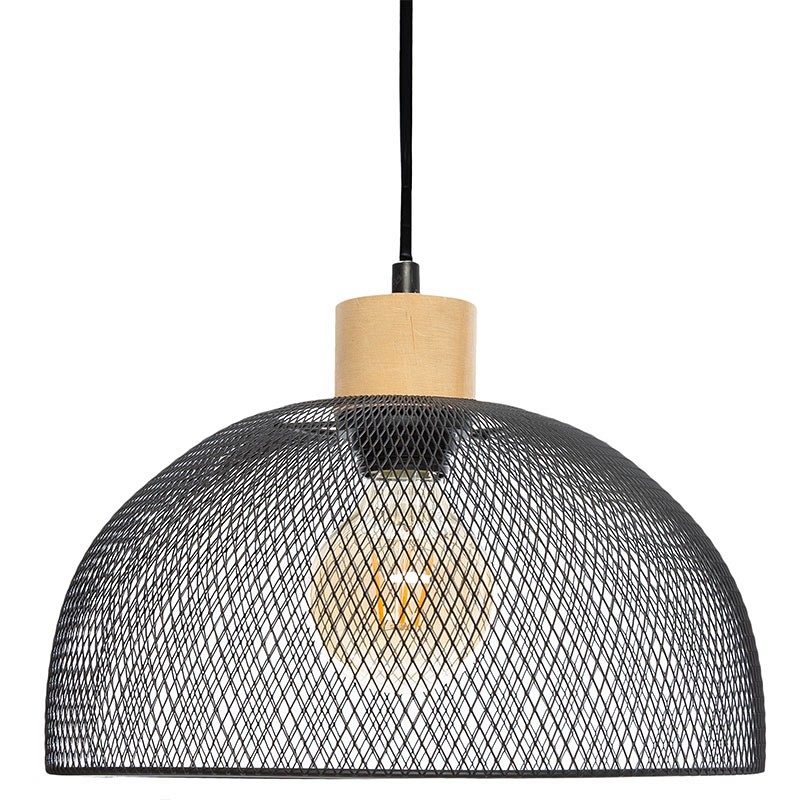 Φωτιστικό οροφής μονόφωτο Sam pakoworld Ε27 μαύρο Φ30x22,5εκ