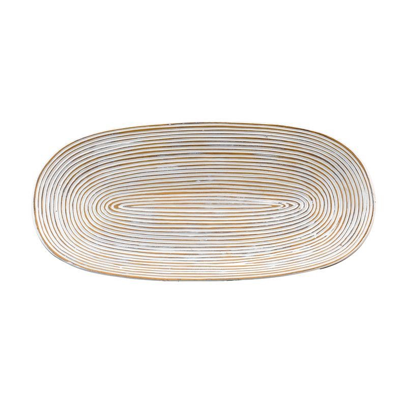 ΔΙΑΚΟΣΜΗΤΙΚΗ ΠΙΑΤΕΛΑ Fylliana FL1293 POLYRESIN ΛΕΥΚΟ-ΧΡΥΣΟ 40x20x5εκ