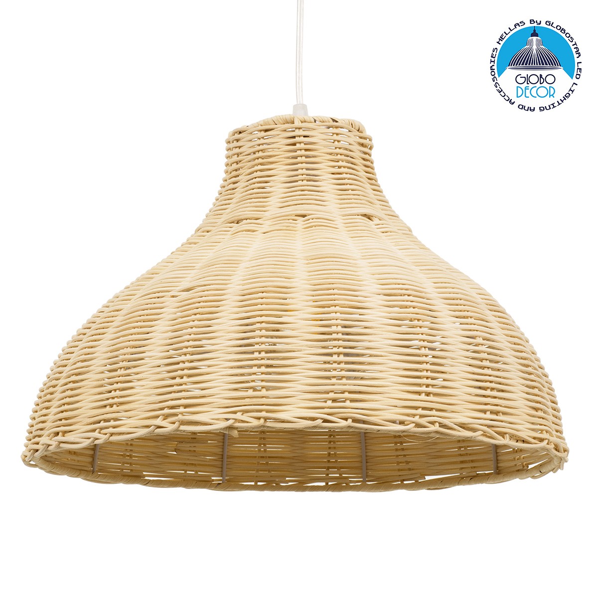 GLOBOSTAR® MAYOTTE 00724 Boho Κρεμαστό Φωτιστικό Οροφής με Ντουί 1 x E27 AC 220-240V IP20 - Μπεζ - Μ40 x Π40 x Υ28cm
