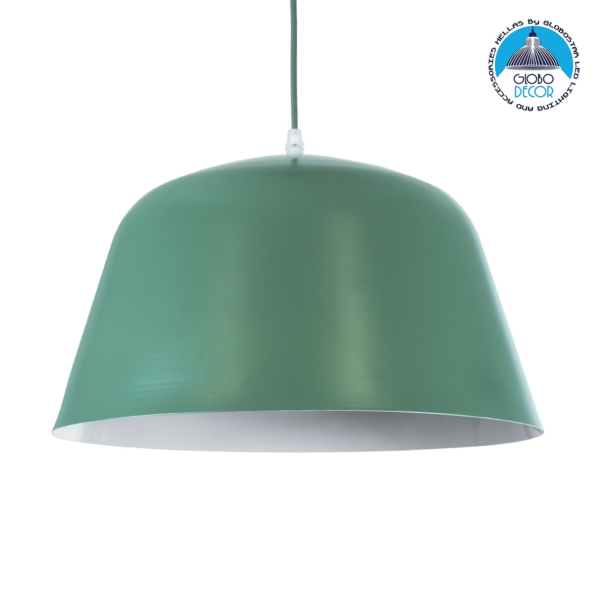 GLOBOSTAR® UPVALE 01285 Μοντέρνο Κρεμαστό Φωτιστικό Οροφής με Ντουί 1 x E27 AC 220-240V IP20 - Πράσινο & Λευκό - Μ40 x Π40 x Υ24cm