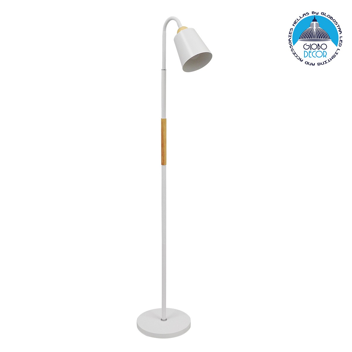 GLOBOSTAR® RIBBON 01586 Μοντέρνο Επιδαπέδιο Φωτιστικό με Ντουί 1 x E27 AC 220-240V IP20 - Λευκό & Μπεζ - Μ13 x Π13 x Υ164cm