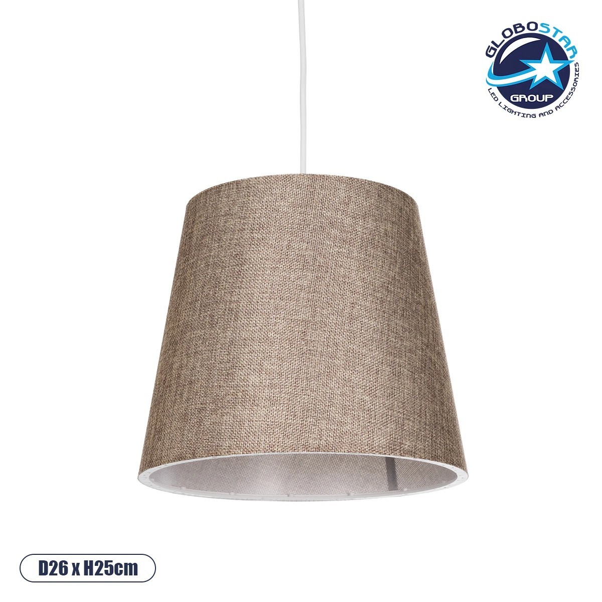 GLOBOSTAR® CONEY 203-0073 Μοντέρνο Κρεμαστό Φωτιστικό Οροφής με Ντουί 1 x E27 AC 220-240V IP20 - Καφέ - Μ26 x Π26 x Υ25cm