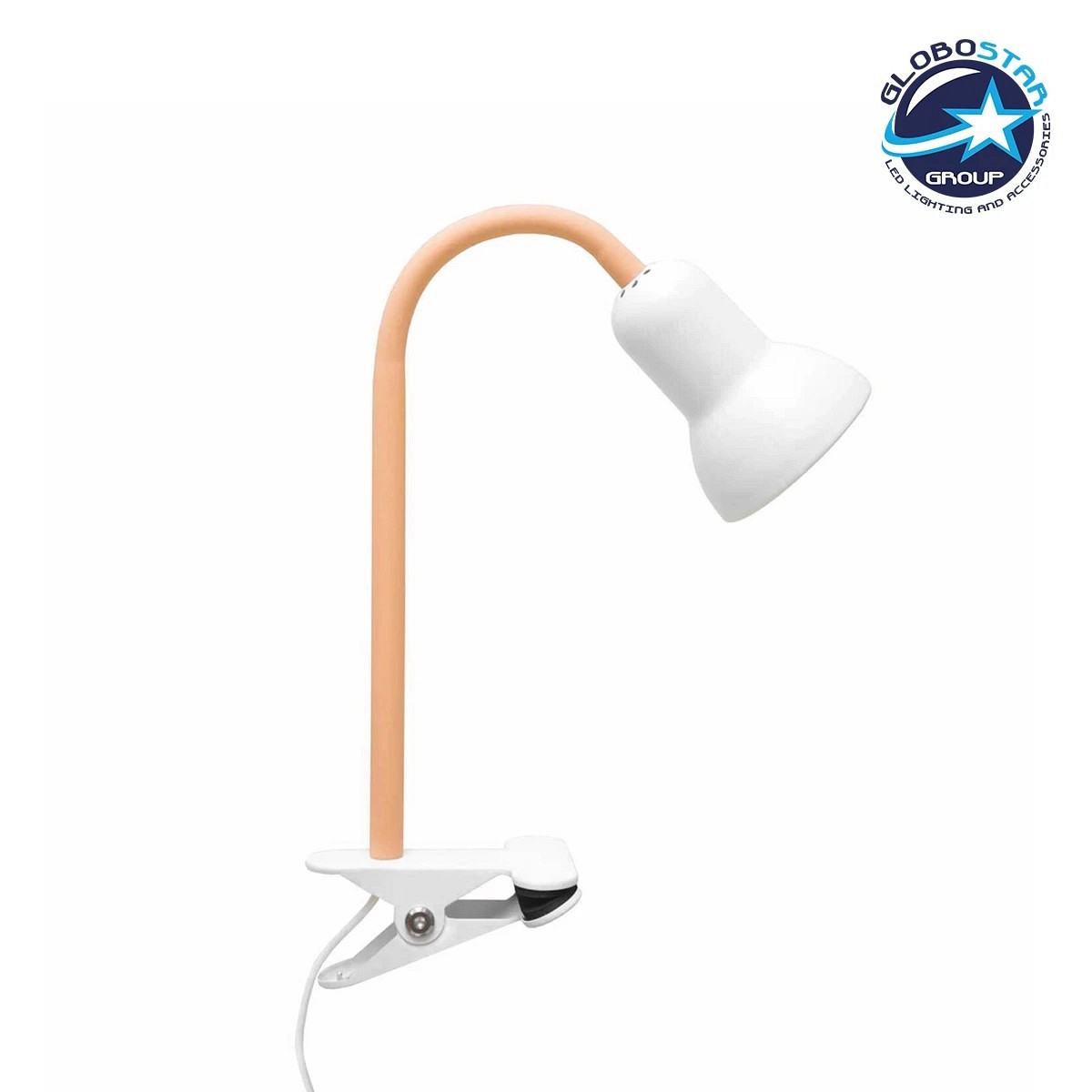 GLOBOSTAR® TAVOLO 204-0151 Παιδικό Επιτραπέζιο Φωτιστικό Πορτατίφ με Ντουί 1 x E14 AC 220-240V IP20 - Πορτοκαλί & Λευκό - Μ11 x Π9 x Υ35cm