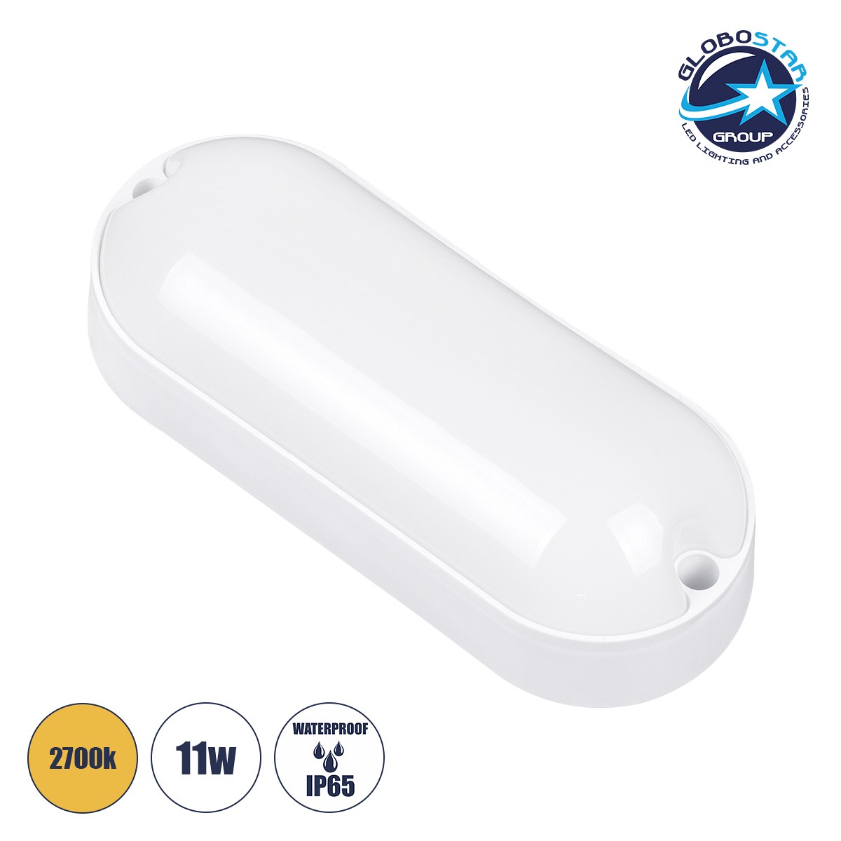 GLOBOSTAR® HOMIE 61002 Φωτιστικό Καραβοχελώνα Τοίχου - Απλίκα LED 11W 918lm 180° AC 220-240V Αδιάβροχο IP65 Θερμό Λευκό 2700K - Lumileds SMD Chip - Λευκό Γαλακτερό - Μ17 x Π7 x Υ4.5cm - 3 Χρόνια Εγγύηση