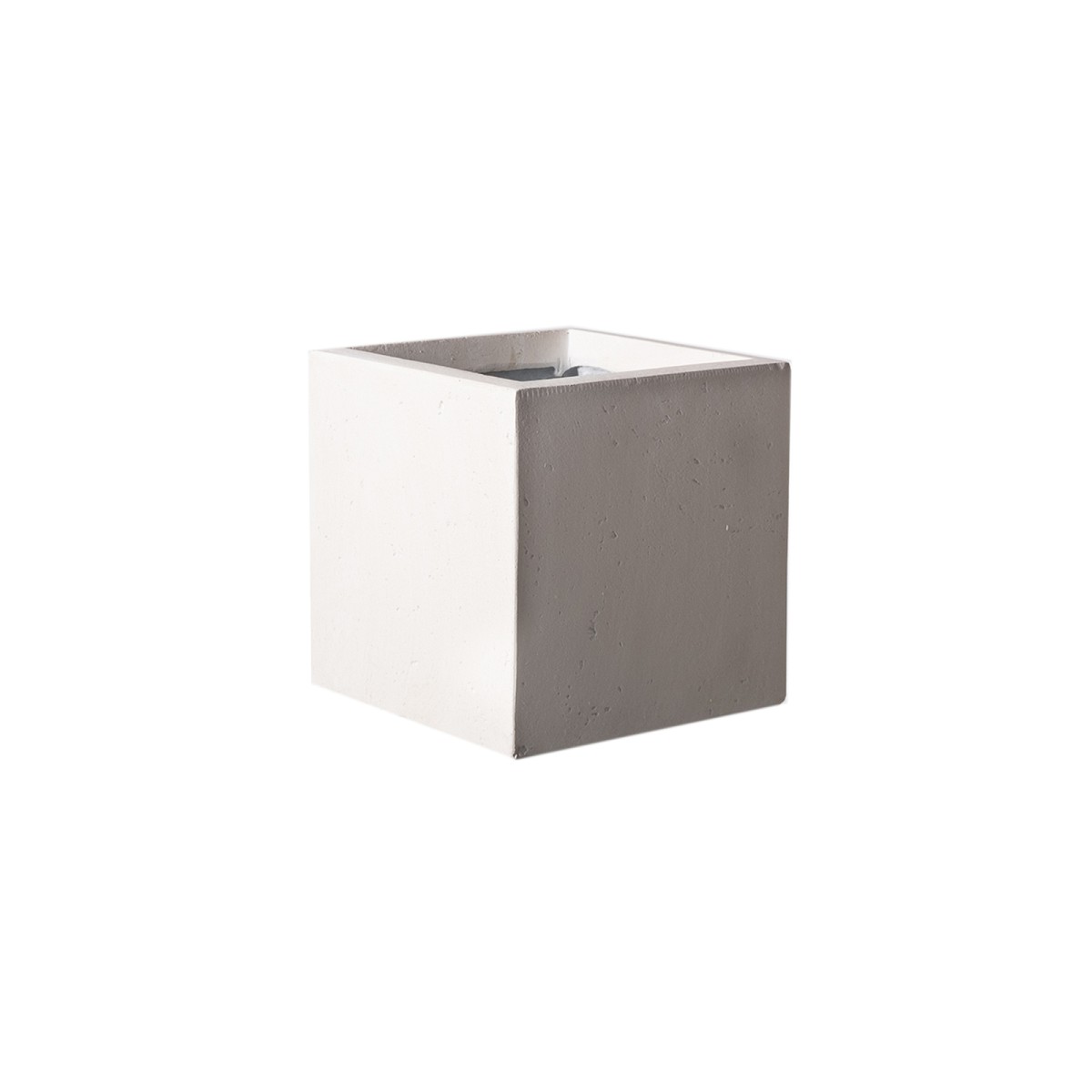 Supergreens Γλάστρα Πήλινη Τετράγωνη \"Rocky\" Γκρι Ανοιχτό M 30x30x30 εκ.